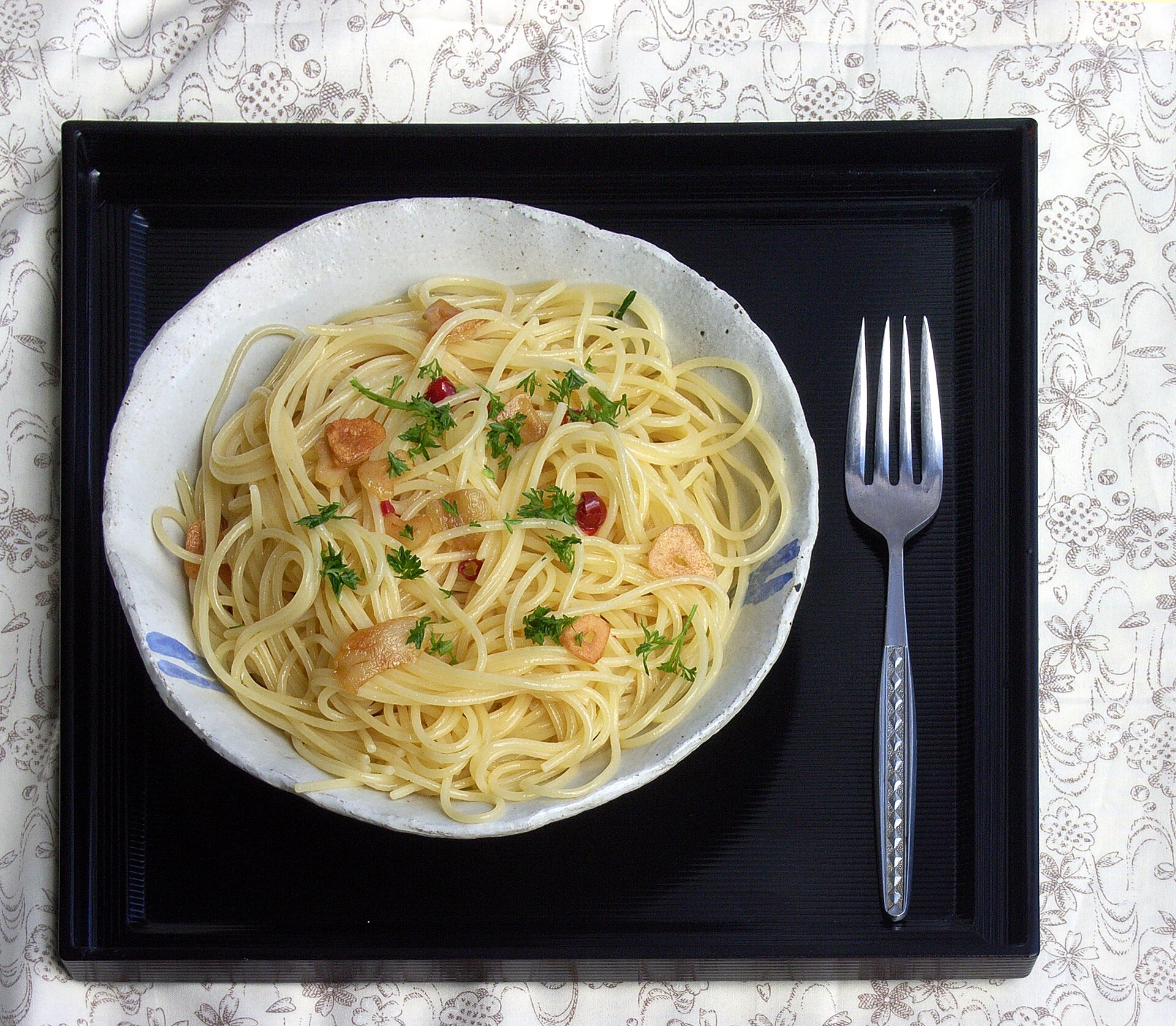 Photo de la recette « Spaghetti aglio e olio »