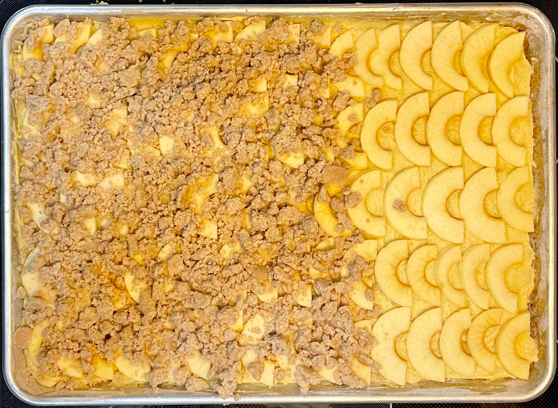 Photo de la recette « Gâteau streusel aux pommes (Apfelstreuselkuchen) »